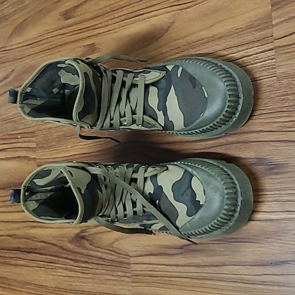 Olivia Miller Shoes - Olivia Miller Green Camouflage Chukka Boots